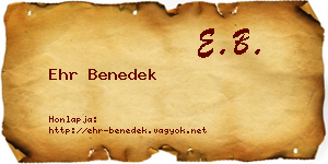 Ehr Benedek névjegykártya