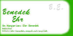 benedek ehr business card
